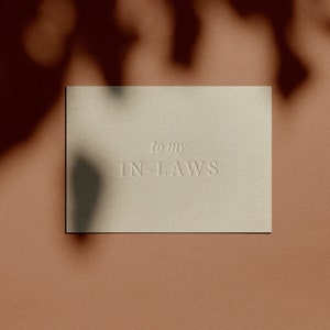 to my IN-LAWS Card | Letterpressed | Minimal | Simple | Classy | Modern