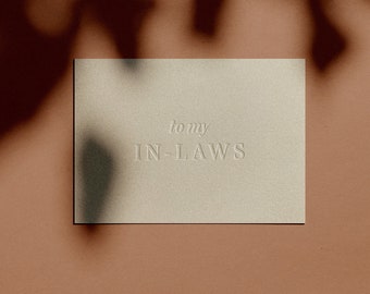 to my IN-LAWS Card | Letterpressed | Minimal | Simple | Classy | Modern