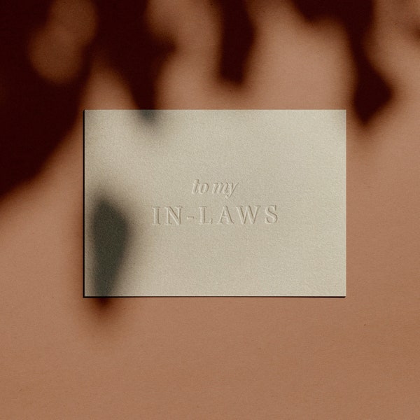 to my IN-LAWS Card | Letterpressed | Minimal | Simple | Classy | Modern