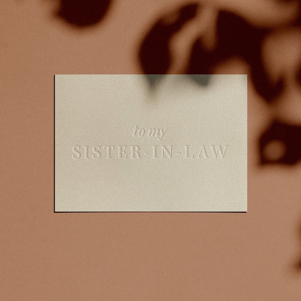 to my SISTER-IN-LAW Card | Letterpressed | Minimal | Simple | Classy | Modern
