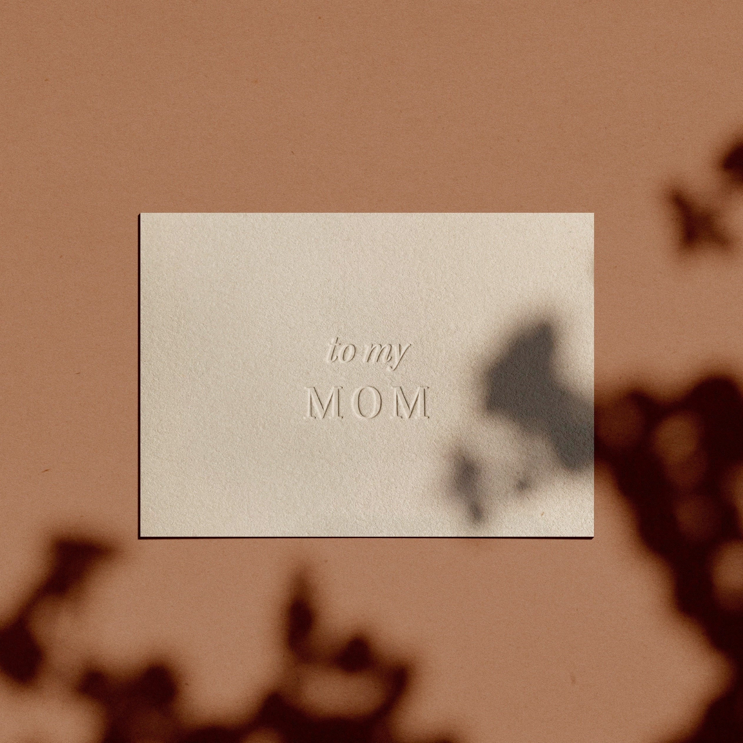 voor mijn moeder kaart | Letterpressed | Minimaal | Eenvoudig | Stijlvol | Modern