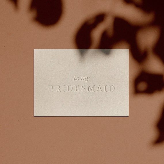 to my BRIDESMAID Card | Letterpressed | Minimal | Simple | Classy | Modern