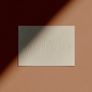 a mi tarjeta ABUELO / Letterpressed / Minimal / Simple / Classy / Modern