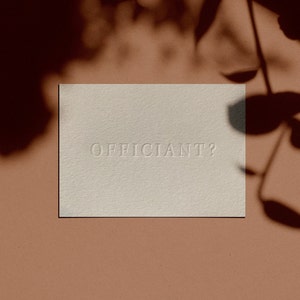 OFFICIANT? Card | Letterpressed | Minimal | Simple | Classy | Modern