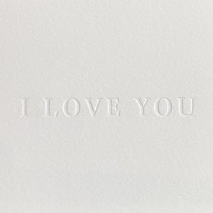 I LOVE YOU Card Letterpressed Minimal Simple Classy Modern image 2