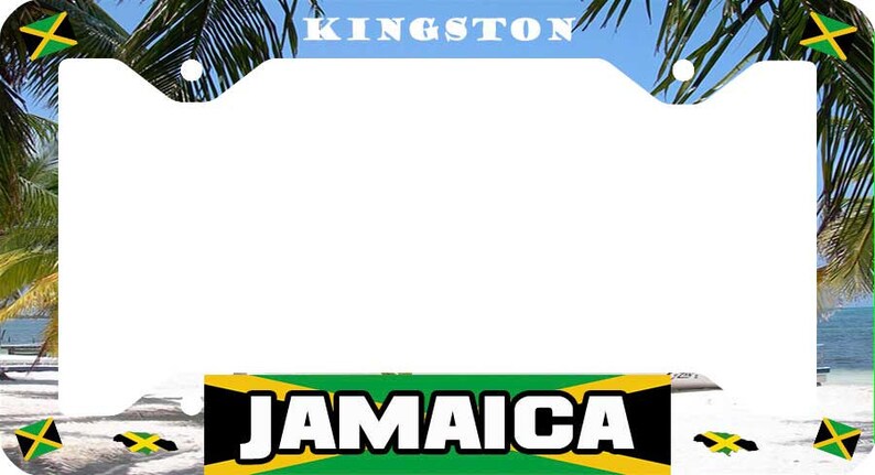 Camouflage Island Jamaica License Plate Frame Aluminum Car Auto Holder