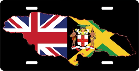 British Jamaican Map Novelty License Plate Tag