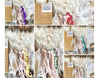 DIY Dreamcatcher, Web is woven for you, Comes with Instructions and Materials, You Choose Pompom Color