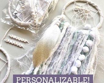 DIY Dreamcatcher Kit: Crystals & Stars, add name personalization