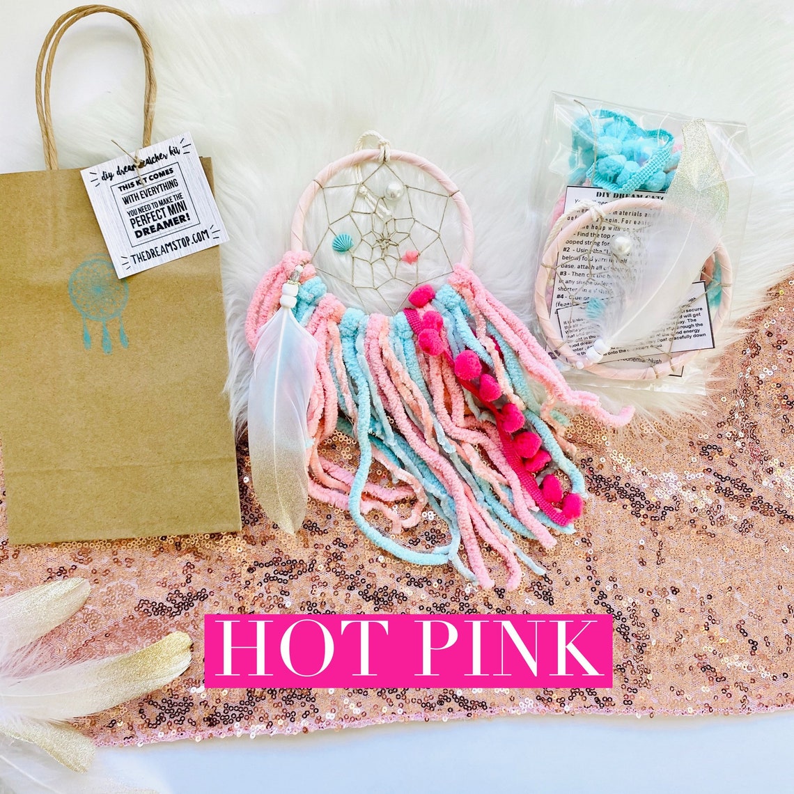 DIY Dream Catcher Kit DIY Dreamcatcher Kits Coral Teal and Etsy