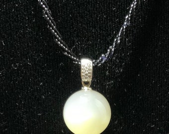Natural Orange Sunstone/Moonstone Pendant