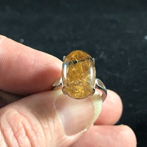 Gold Rutile Quartz Ring
