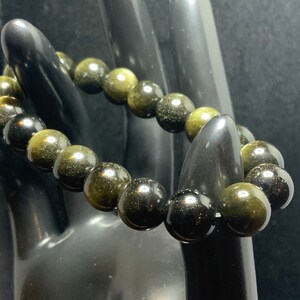 Natural Rainbow Eye Obsidian Beaded Bracelet