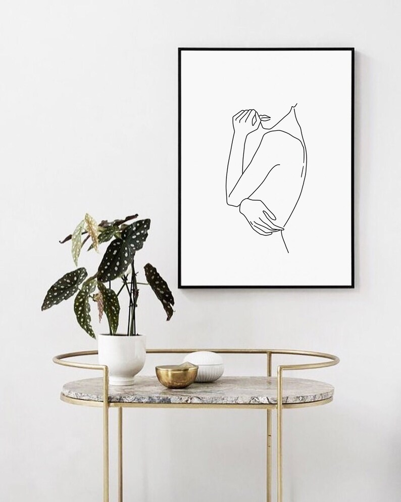 Printable LINE ART PRINT Minimalist Line Art Woman Print - Etsy