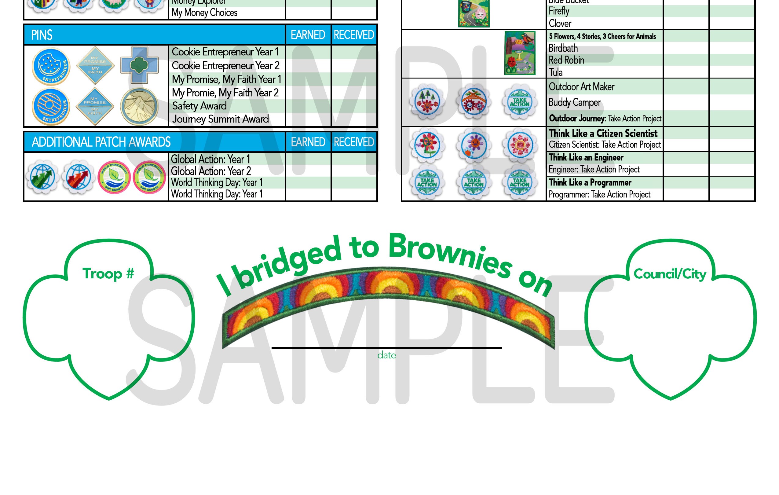 Girl Scouts DAISY Badge Tracking Chart UPDATED for 2023-2024 Instant ...