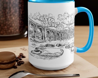 RVA Bridge Two-Tone Coffee Mugs, 15oz