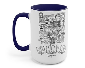 RVA neighborhoods Two-Tone Coffee Mugs, 15oz