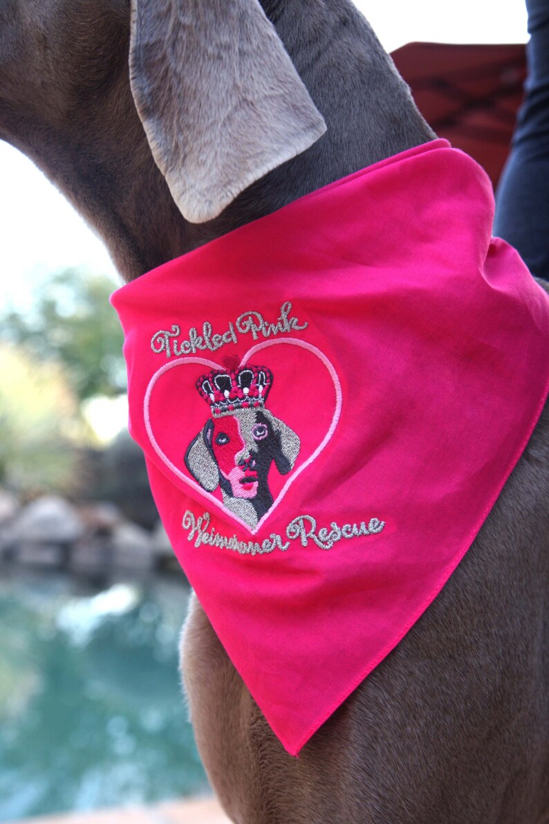 Embroidered Dog Bandanas to Support Tickled Pink Weimaraner Etsy