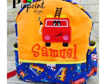 fire truck backpack etsy