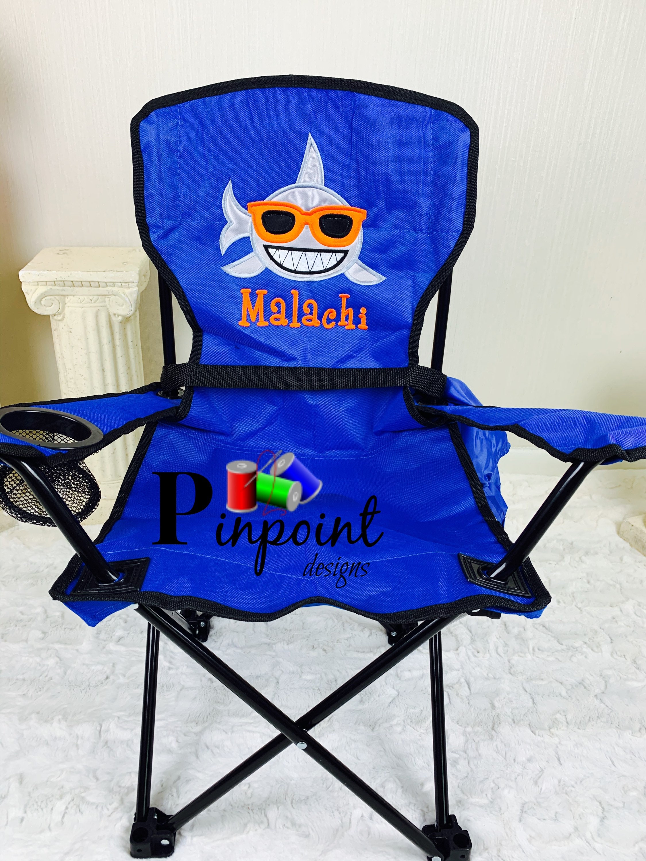 Kids chair toddler chair monogrammed folding chair shark Etsy