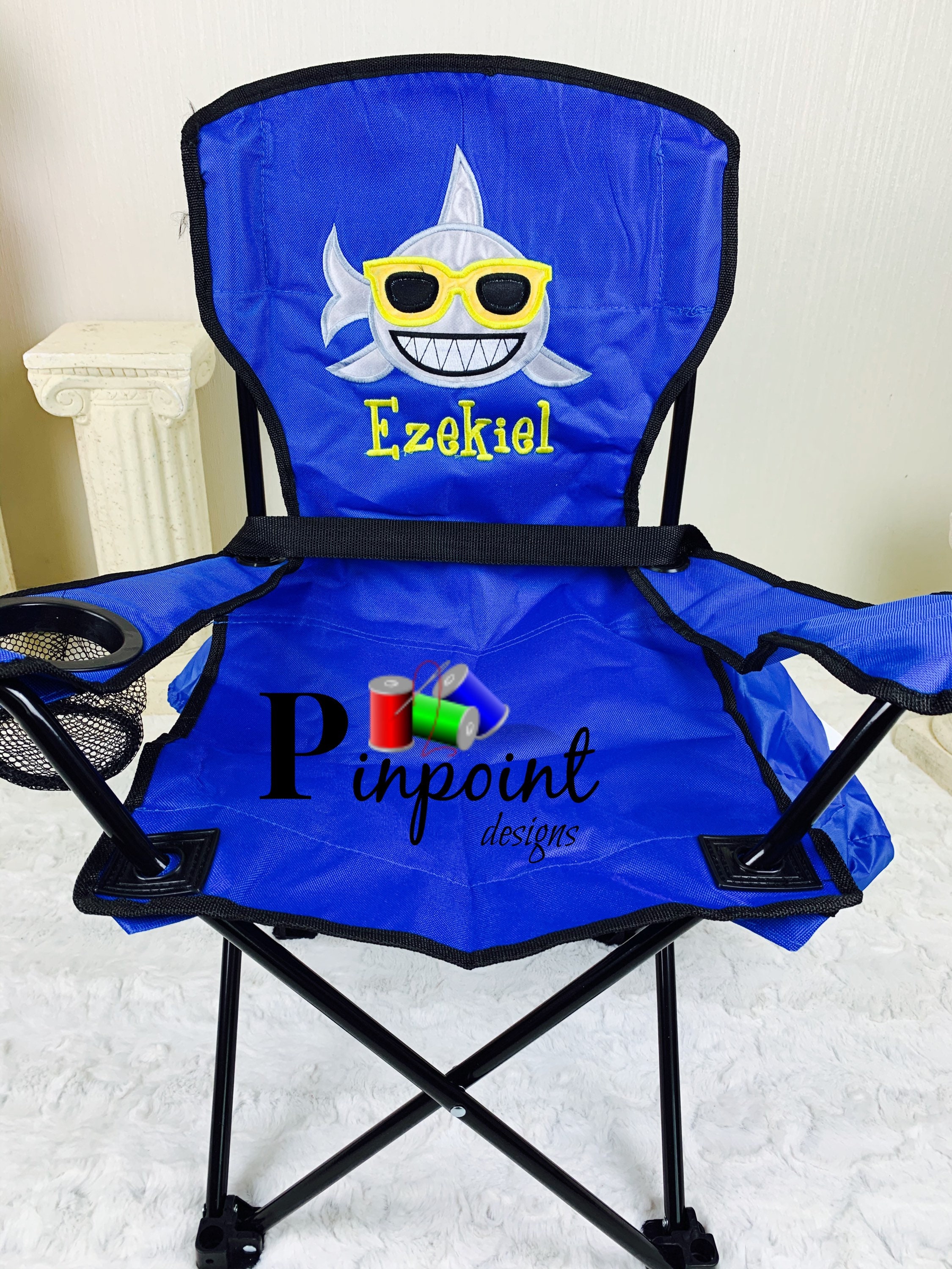 Kids chair toddler chair monogrammed folding chair shark Etsy