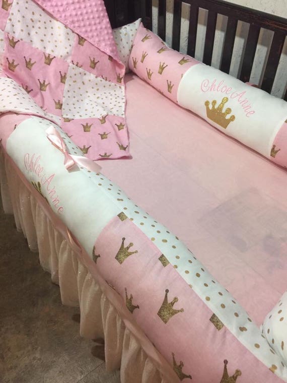 pink and gold baby bedding sets