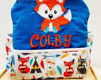 Fox backpack, Fox diaper bag, fox book bag, baby fox