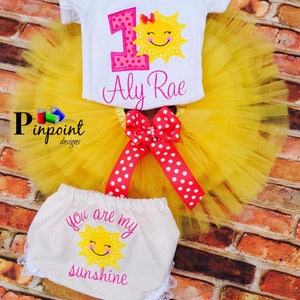 You are my sunshine outfit, sunshine tutu, sunshine birthday, first birthday, you are my sunshine birthday party