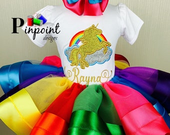 Rainbow unicorn, unicorn tutu, rainbow tutu, rainbow birthday outfit , unicorn birthday outfit
