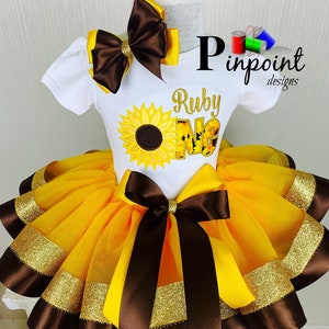 Sunflower tutu, sunflower outfit, sunflower birthday, sunflower party, sunflower dress, baby sunflower,