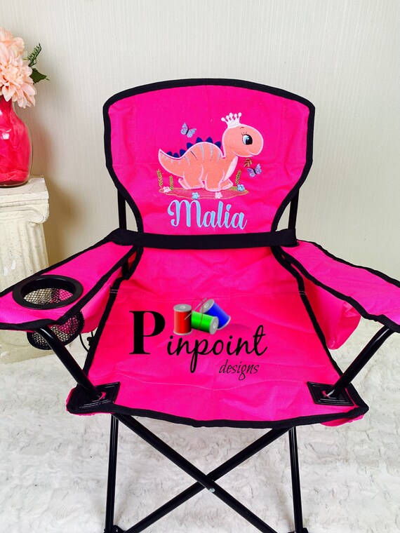 Girl Dinosaur Party, Girl Dinosaur Birthday, Girl Dinosaur Shirt, Kids Lawn  Chair, Kids Folding Chair, Monogrammed Chair 