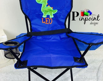 Dinosaur birthday, dinosaur party, kids lawn chair, toddler lawn chair, kids folding chair, monogrammed chair