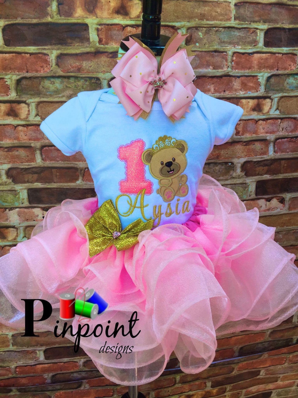 Teddy Bear Outfit First Birthday Outfit Cute Girl Outfit Etsy