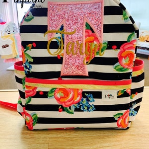 Floral backpack, toddler backpack, floral diaper bag , floral book bag, back to school