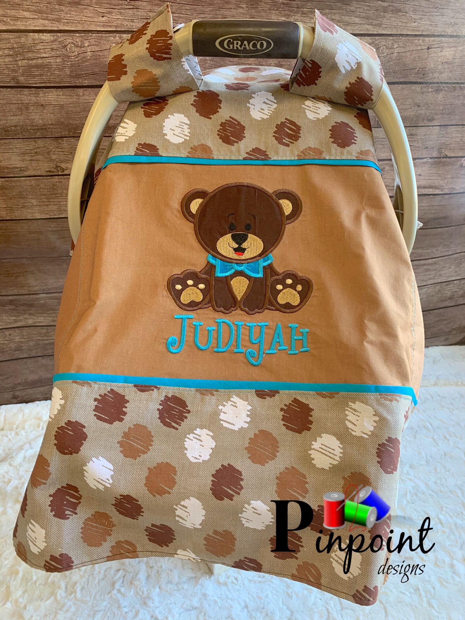 Teddy Bear Canopy Teddy Bear Car Seat Cover Baby Boy Teddy Etsy