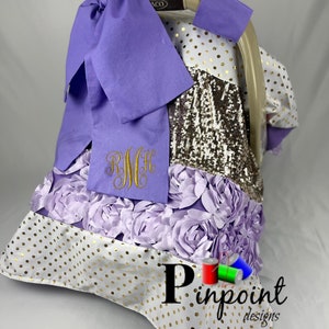 Purple and gold  canopy, lavender and gold canopy, purple canopy, gold canopy, lavender canopy, lavender car seat canopy,