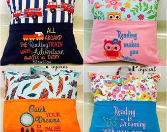 Book pillow, reading pillow, pocket pillow, kids pillow, toddler pillow