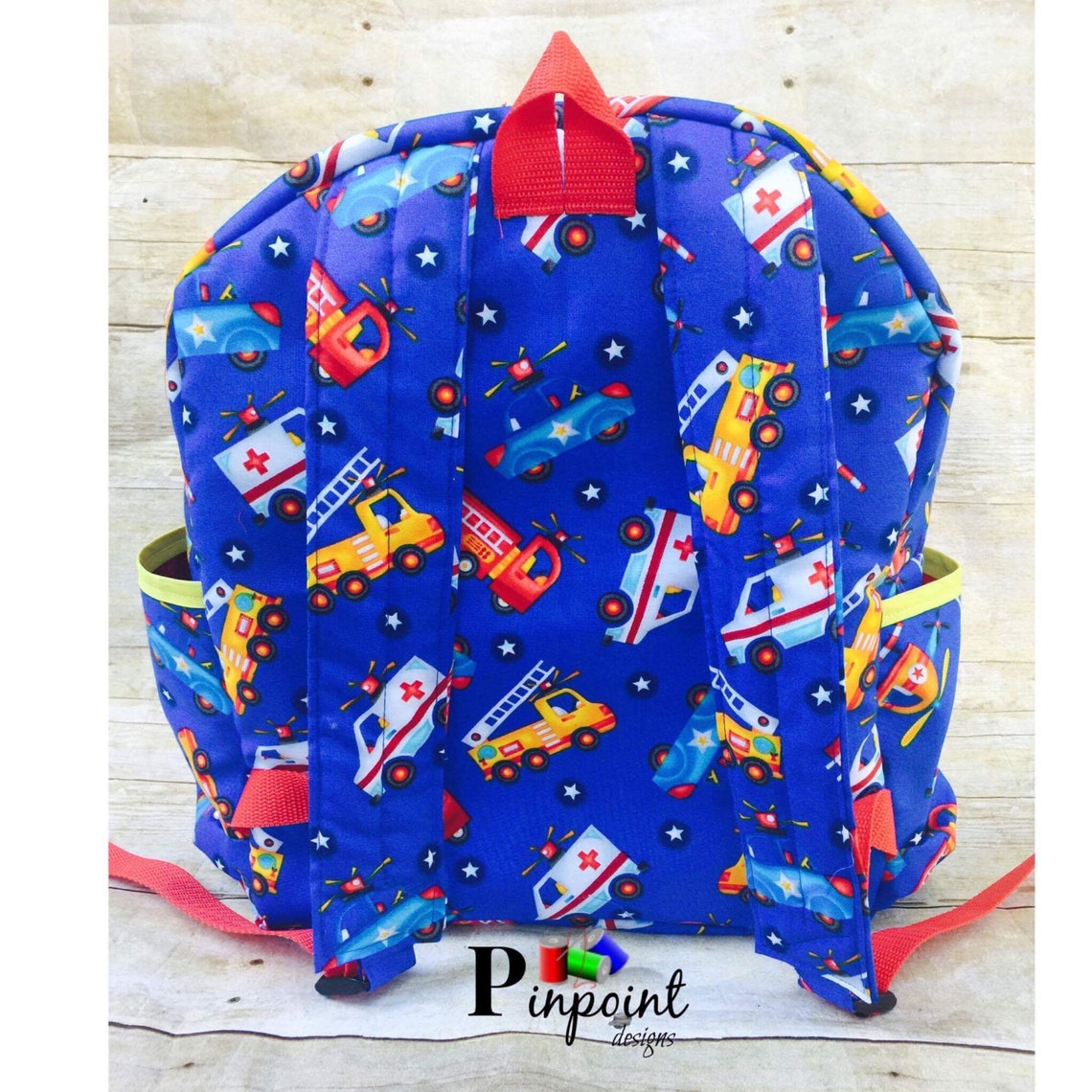 Fire Truck Backpack Fire Truck Book Bag Toddler Backpack Etsy