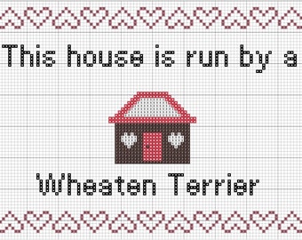Wheaten Terrier Dog Portrait Counted Cross Stitch Pattern