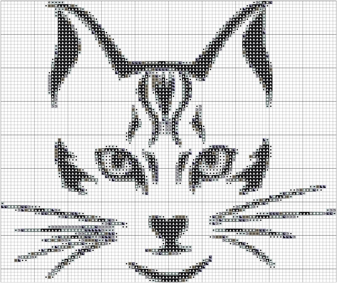 Cat Modern simple cross stitch Cross Stitch Pattern graph | Etsy
