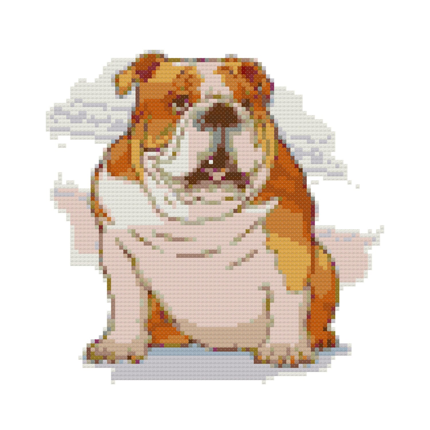 English Bulldog cross stitch pattern graph tutorial ...