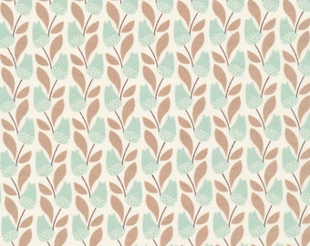 Bloomsbury in Turquoise, Park Life Collection by Elizabeth Olwen for Cloud 9 Organic Fabrics 1135