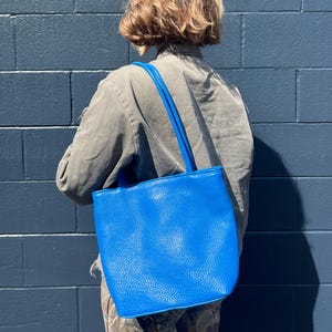 Lapis Leather Tiny Tote
