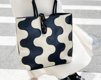 Waves Leather Tote