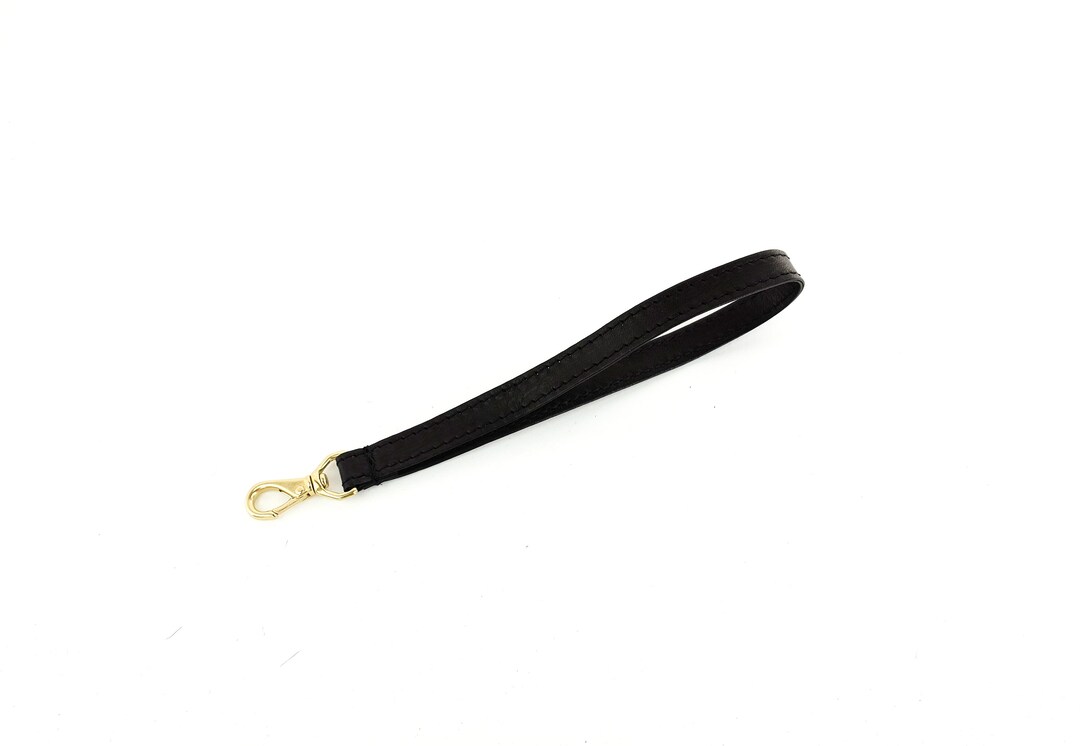 Black Leather Wristlet Strap Detachable Strap Etsy