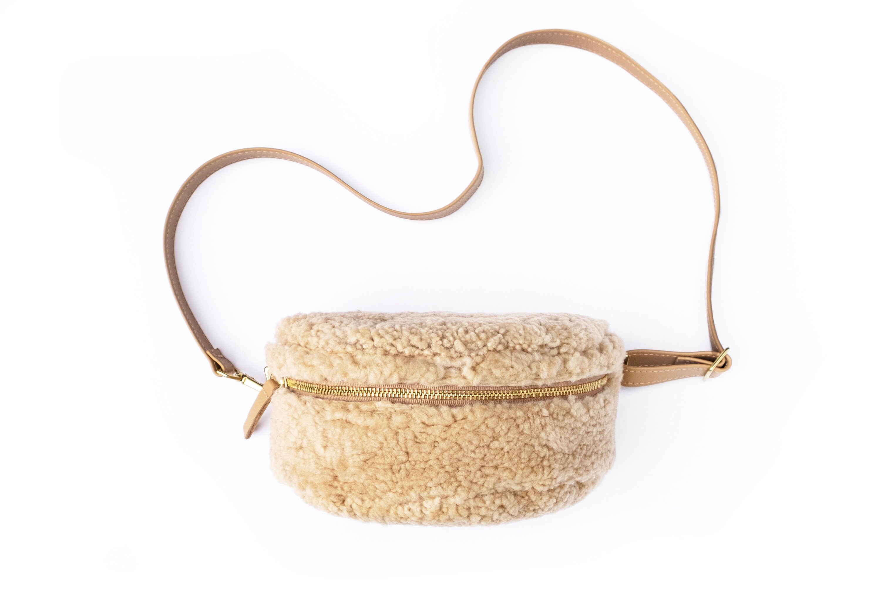 Oatmeal Shearling Bum Bag Fanny Pack - Etsy