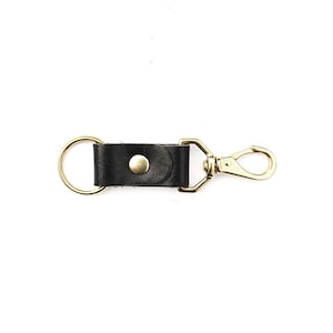 Black Leather Keychain | Keyring | Trigger Clip