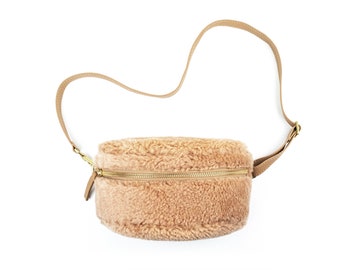 Tan Shearling Bum Bag - Fanny Pack