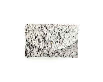 Salt & Pepper Cowhide Envelope Pouch | Bag | Phone Case | Cowhide Pouch | Cowhide Clutch