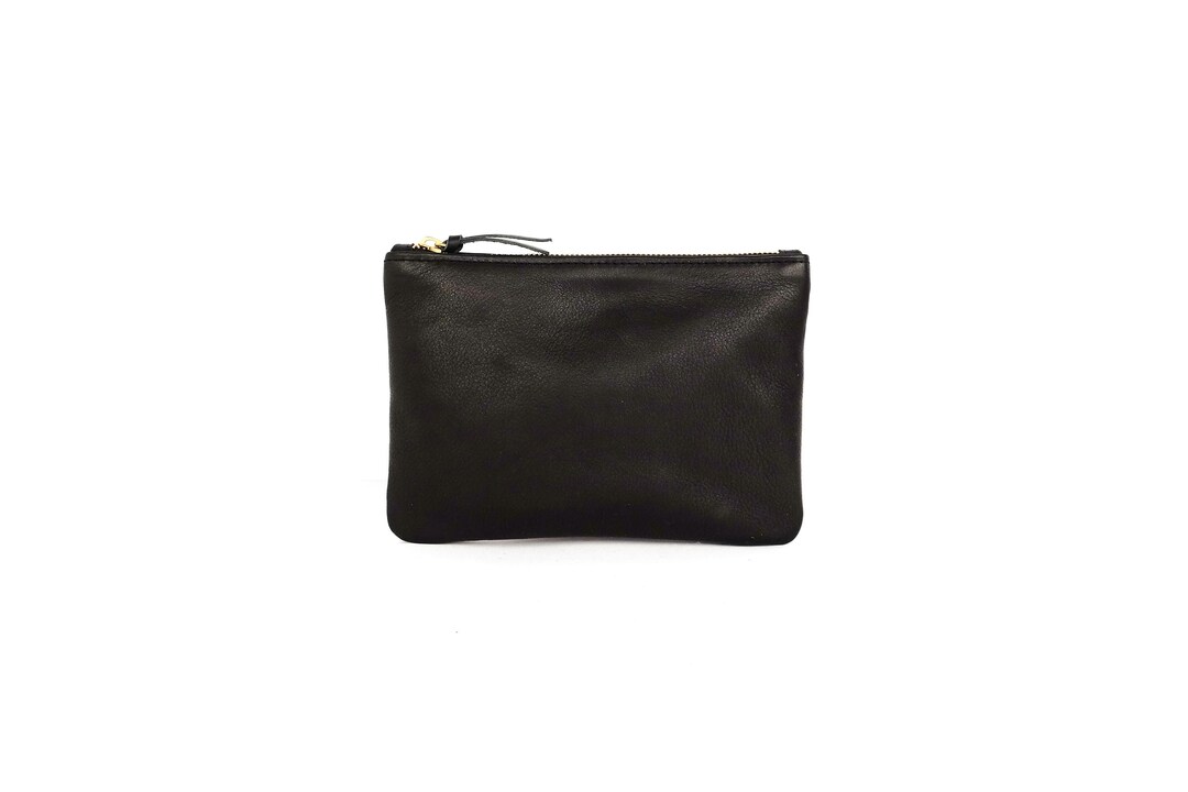 Black Leather Pouch Bag Phone Case Leather Zipper Pouch Etsy Canada